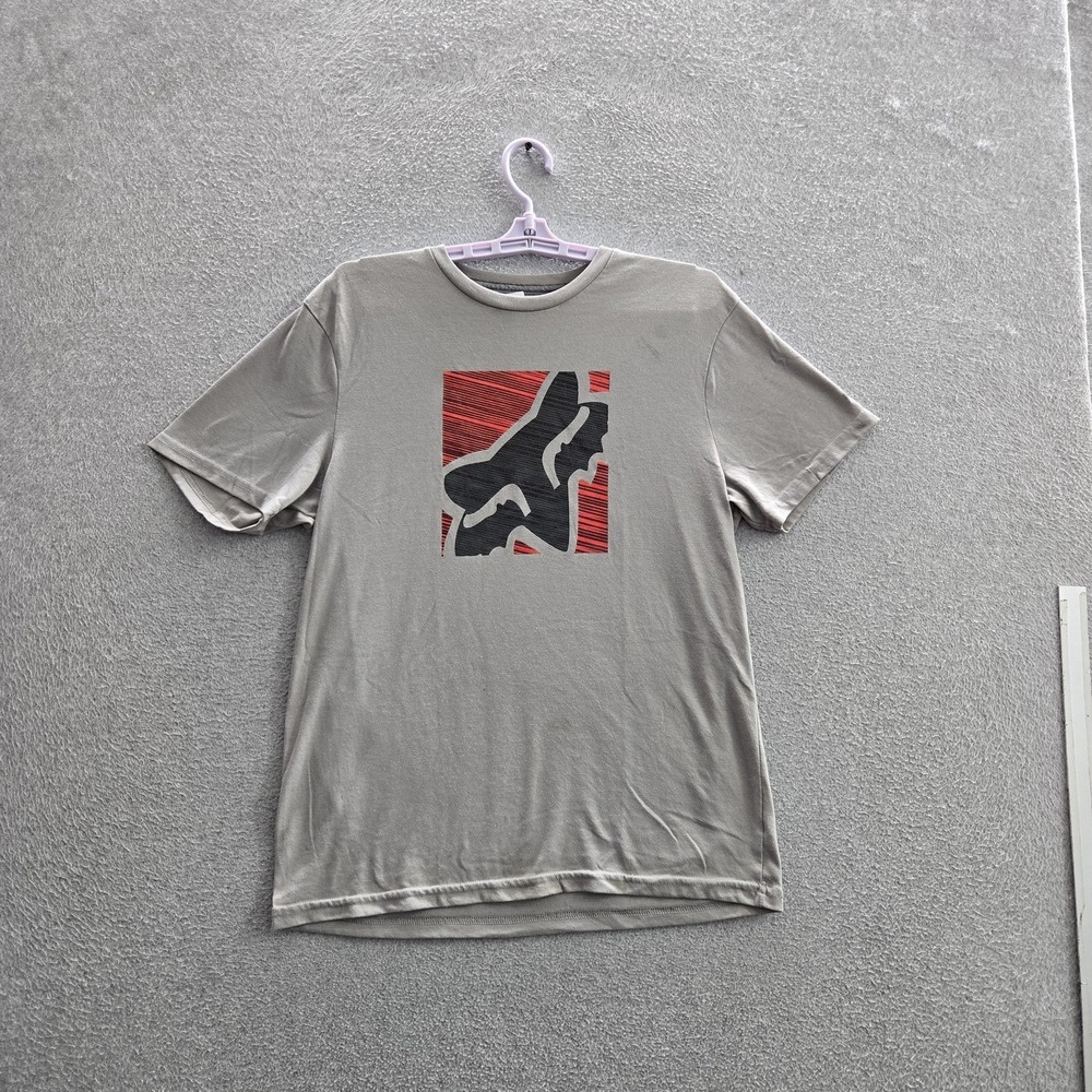 Fox Racing Men Shirt S Gray Graphic TRUDRI Activewear Grunge Logo Standard
